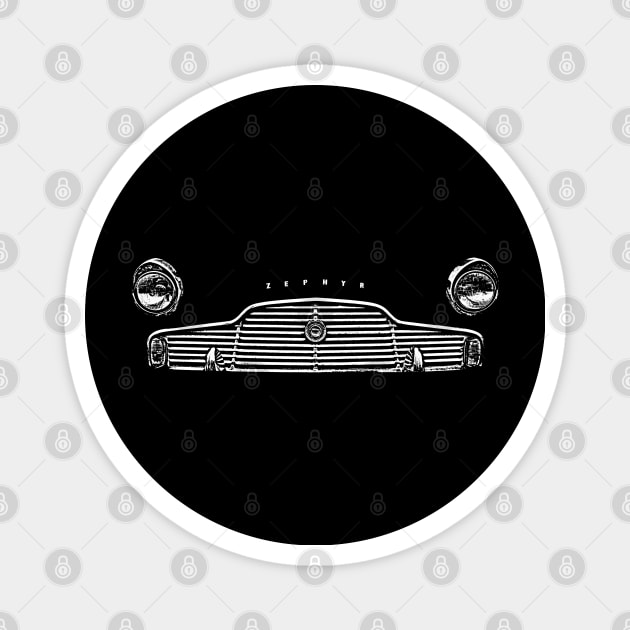 Zephyr Mk II 1960s classic car mimimal grille Magnet by soitwouldseem